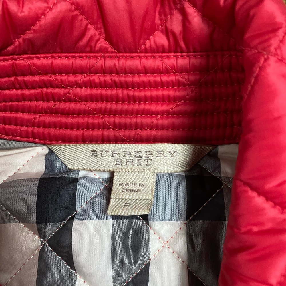 Burberry Red Quilted Button Jacket - image 3